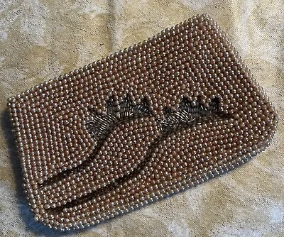 Small Vintage Beaded Evening Cocktail Purse Bag Japan 6-1/2 X 3-3/4 Mini Coin • $4.99