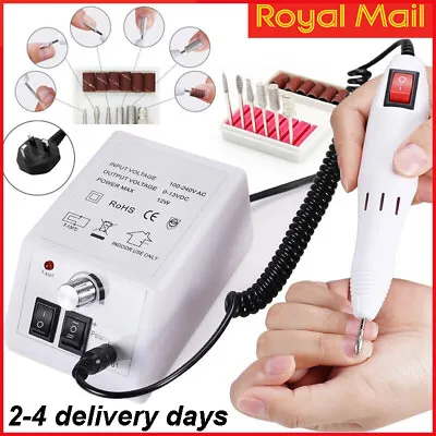 Electric Nail Drill Professional Machine Manicure Pedicure Portable Nail File UK • £13.48
