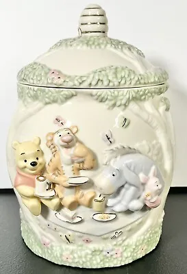 2005 Lenox Winnie The Pooh Disney Cookie Jar - Pooh Picnic Tigger Eeyore Piglet • $224.99