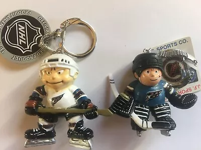 Pair Of J.F. Sports Lil' Brat Hockey Player Key Chains -  Washington Capitals • $8.95