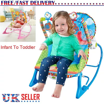 Baby Infant To Toddler Bouncer Rocker Swing Chair Soft Soothing Music Vibration • £28.90