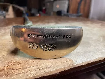 VINTAGE Northwestern Golf Co Model 1000 24k Gold Putter Left Hand Unique • $45