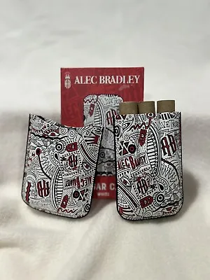 Alec Bradley 3 Finger Leather Cigar Case White With Red Black Graffiti Bump MINT • $14.95