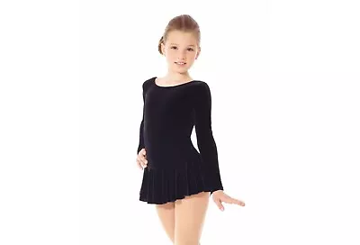 New Mondor Black Velvet Examination Figure Skating Dress  #2850 Girls 12-14 • $69