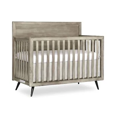 Evolur Stilnovo Mid Century 4-in-1 Convertible Crib In Windsor Oak Grey Gree... • $455.94