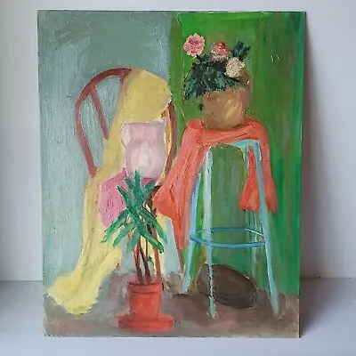 Vintage 1960's Still Life Oil Painting On Canvas Board By Rosemary Rabut 16x20 • $336