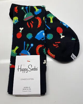NEW Happy Socks Mens Barbecue Socks Black Size Mens 8-12 Womens 10-12.5 NWT • $7.69