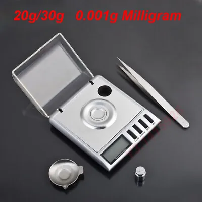 20g/30g X 0.001g 1mg Digital Jewelry Diamond Scale 100x 0.005ct Precision Weight • $20.69