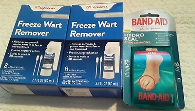 $30.99 • Buy Walgreens Freeze Plantar Wart Remover & Band Aid Hydro Seal Corn Cushions Lot
