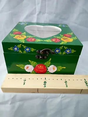 £15 • Buy Green Roses And Castles Hand Painted Wooden Memory / Storage Box Barge Ware #01