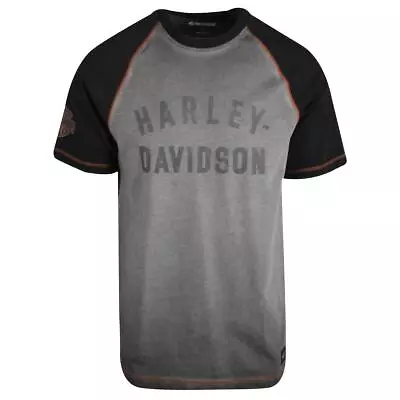 Harley-Davidson Men's T-Shirt Grey Colorblocked Performance Staple (S61) • $27.30