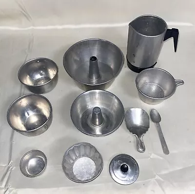 11 Piece Vintage Child’s Aluminum Pans & Utensils • $14