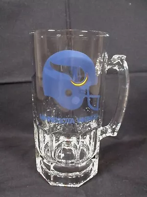 Minnesota Vikings Slim Jim 8  Tall Glass Draft Mug Beer Heavy NFL Football • $24.99