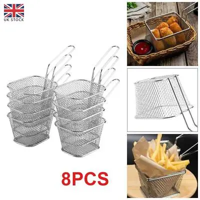 £15.50 • Buy 8PCS Kitchen Mini Chip Baskets Mini Fryer Serving Food Presentation Basket UK
