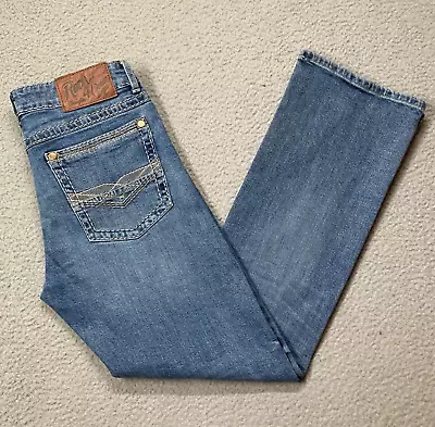 Wrangler Rock 47 Denim Slim Boot Jeans 31/32 Meas Stretch EUC • $29.99