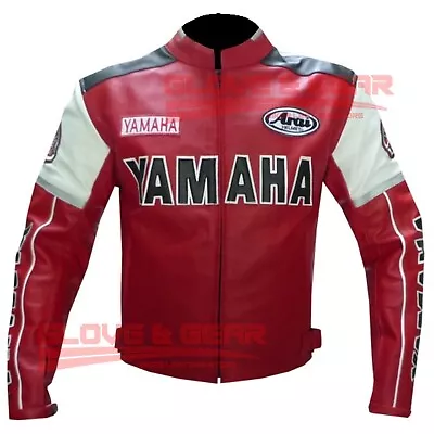 Yamaha 0820 Red Motorbike Track Days Cowhide Leather Ce Armoured Jacket • £144.99