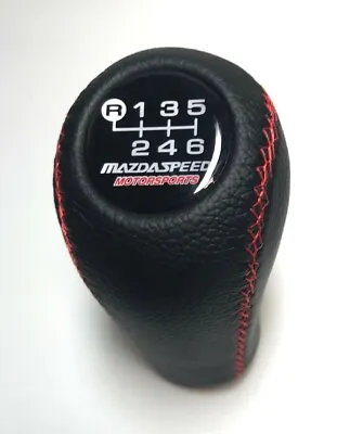 Mazda Speed SHIFT KNOB FITS FOR Mazda3-6  MIATA MX5  MX6  6 Speed Red Stitches • $59.85