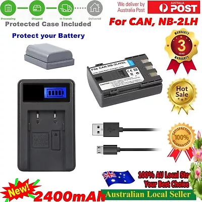 Battery + Charger For Canon EOS 350D 400D Kiss Digital N X Rebel XT XTi Camera • $31.90