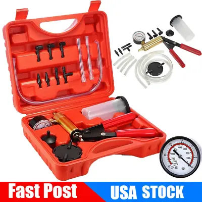 Manual Hand Vacuum Pump Car Pressure Tester Tool Brake Fluid Bleeder Bleeding • $21.99