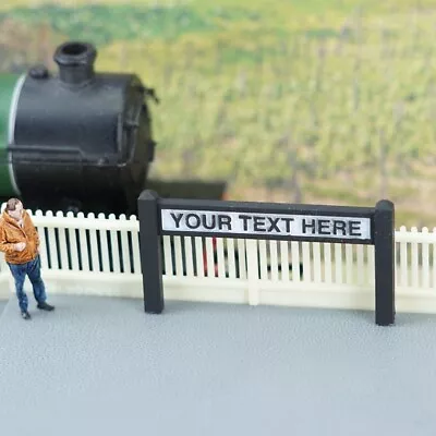 Model Railway Large Personalised Station Sign In OO Gauge. Hornby 1:76 4mm Scale • £10