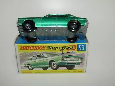 Matchbox Superfast No 53 Ford Zodiac Very Rare HIGH ARCHES Small Wheels NMIB • $124.34