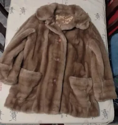 Vintage Faux Fur Coat D'Esprit Size M Tissavel France • $10