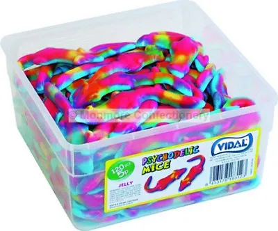 Vidal Psychodelic Mice 120 Pieces Full Jelly Sweets Tub • £7.49