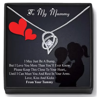 Mum To Be Gift From Bump To Mummy Silver Necklace And Personalised Card  • £19.95