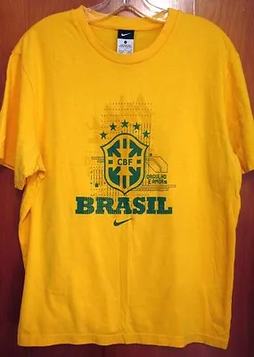 BRAZIL Lrg Tee Brasil World Cup Soccer T Shirt Orgulho E Amor #10 Futbol Nike • $17.99