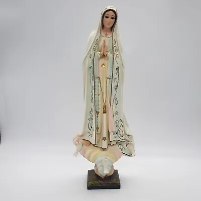 17.5  Vintage Our Lady Of Fatima Statue Holy Land Virgin Mary Birds Church -Read • $79.95