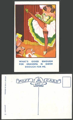 £4.99 • Buy Lap Dance Dancers Dancing What's Good Enough For Grandpa And For Me Old Postcard