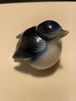 Vintage Fat Round Blue Bird Robin Single Figurine Imported By Henriksen Imports • $14.99