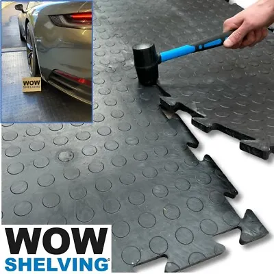 Interlocking Garage Flooring Tiles Heavy Duty 12mm Thick Workshop Floor Pvc Gym • £4.74