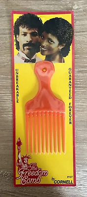 Vintage Cornell Afro Comb Hair Pick NOS Sealed Unused The Freedom Comb USA 1980s • $32.95