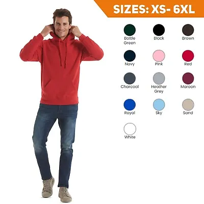 Hoodie Hood Men's Unisex Ladies Uneek Hooded Sweatshirt Casual Top XS To 6XL UX4 • £12.99