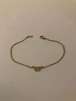 Vintage Avon Butterfly Bracelet Anklet Women's Summer Jewelry Gold Toned Dangle • $8.95