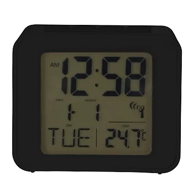 Acctim Cole Digital Alarm Clock Radio Controlled Date Temperature Display Black • £16.96