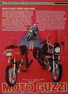 MOTO GUZZI V65SP & V65C Color Motorcycle Ad 1985 V65 • $9.99