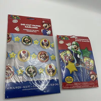 Super Mario Balloon Bouquet & Paper Garland • $14