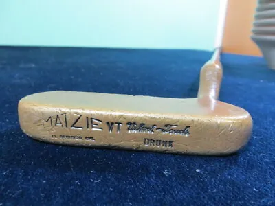 Vintage Matzie Velvet Touch 35 1/2  Brass Blade Offset Putter RH DRUNK • $19.99