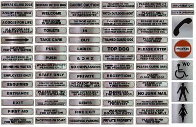 £2.49 • Buy Information Signs METALLIC BRUSH Self Adhesive Stickers OVER 50+ Warning Safety