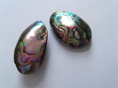 2 Natural Paua/Abalone Shell Beads 25-27 Mm. Jewellery Making/Embellish/Crafts • £13