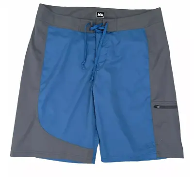 REI Mens Size S Small Swim Trunks Board Shorts Outdoor Unlined Blue And Gray • $19.25