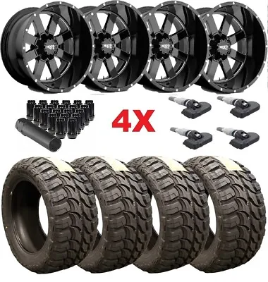18x10 Moto Metal Mo962 Wheels Rims Tires 33 12.50 18 Mt Gloss Black Milled • $2046