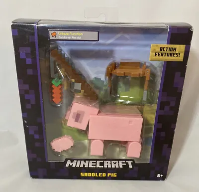 Minecraft Survival Mode Saddled Pig 5  Action Figure Toy 2015 Mattel New • $49.99