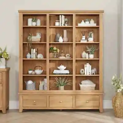 Cheshire Limed Oak Grand Library Bookcase - Shelving Storage Display Unit -LR70 • £1099