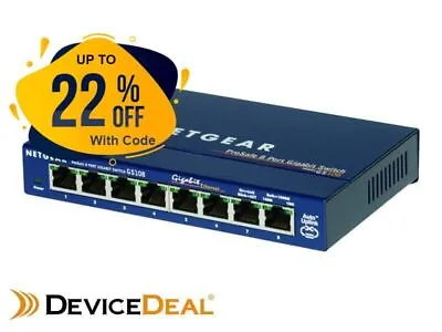  NETGEAR GS108 Prosafe 8 Port 10/100/1000 Gigabit Switch  • $84.80