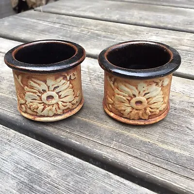 Old Vintage Quantock Pottery Small Pots - Open Salts Or Condiment Pots • £18