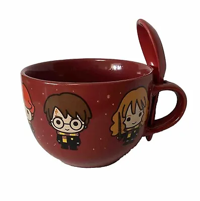 Harry Potter Ceramic Mug With Harry Ron Hermione Chibi Characters 20 Oz. 5” Wide • $19.99