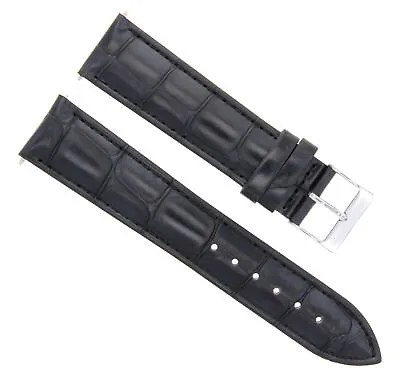 22mm Leather Watch Band Strap For Bulova Precisionist 96a118 96b107 96b158 Black • $17.95